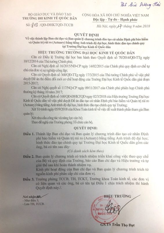 MFE NEU – Khoa Toán Đại học kinh tế quốc dân